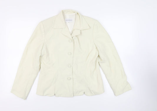 Gina Rossi Womens Ivory Jacket Blazer Size 12 Button