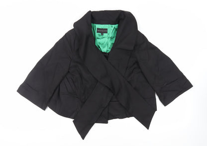 Marks & Spencer Womens Black Jacket Blazer Size 12 Snap - Neck Scarf