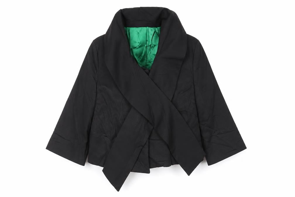 Marks & Spencer Womens Black Jacket Blazer Size 12 Snap - Neck Scarf