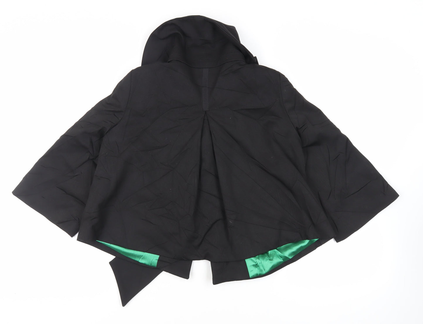 Marks and Spencer Womens Black Jacket Blazer Size 12 Snap - Neck Scarf