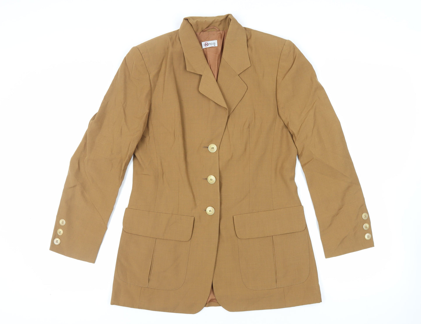 Bianca Womens Brown Jacket Blazer Size 8 Button