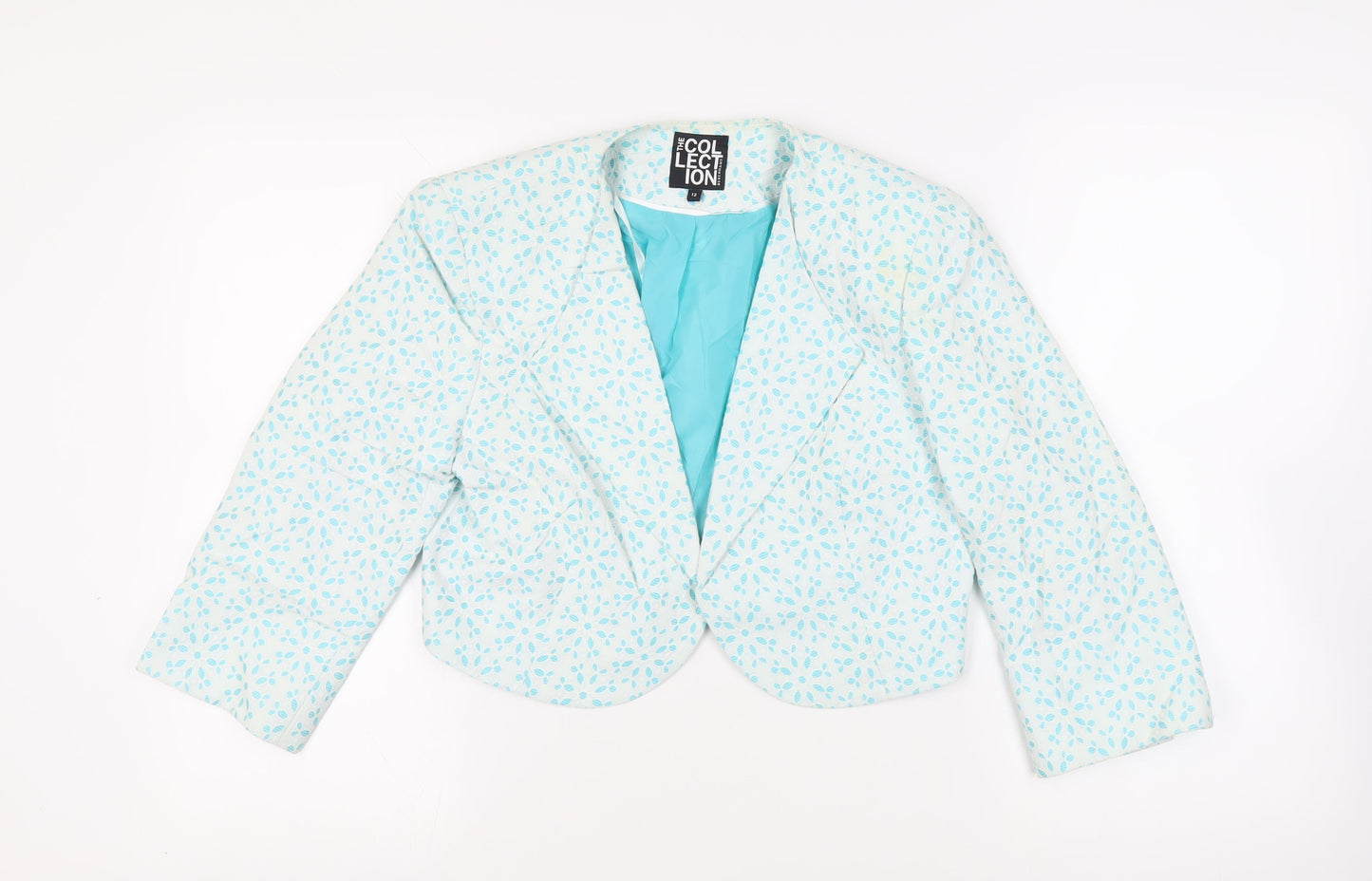 Debenhams Womens Blue Floral Jacket Blazer Size 12 - Open