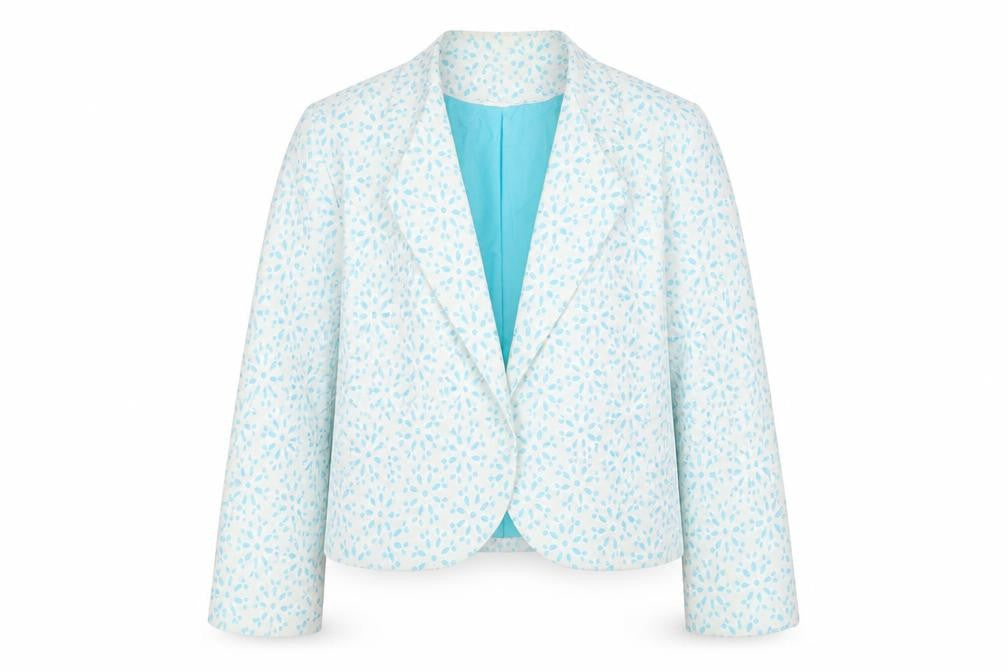 Debenhams Womens Blue Floral Jacket Blazer Size 12 - Open
