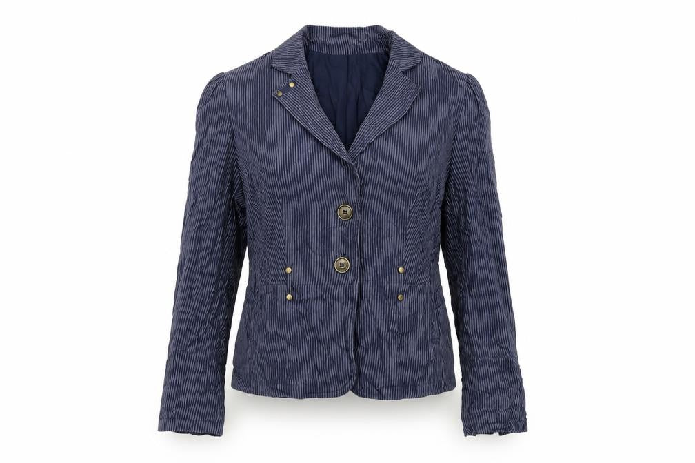 NEXT Womens Blue Striped Jacket Blazer Size 16 Button