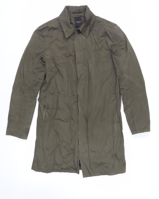 New Look Men Mens Green Overcoat Coat Size XS Button