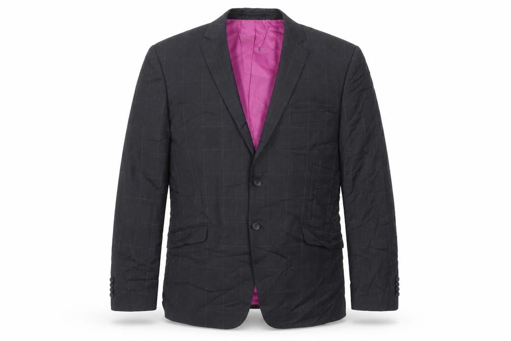 Paul Costelloe Mens Black Check Polyester Jacket Suit Jacket Size 42 Regular