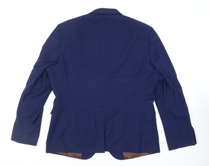 Next Mens Blue Polyester Jacket Suit Jacket Size 46 Regular