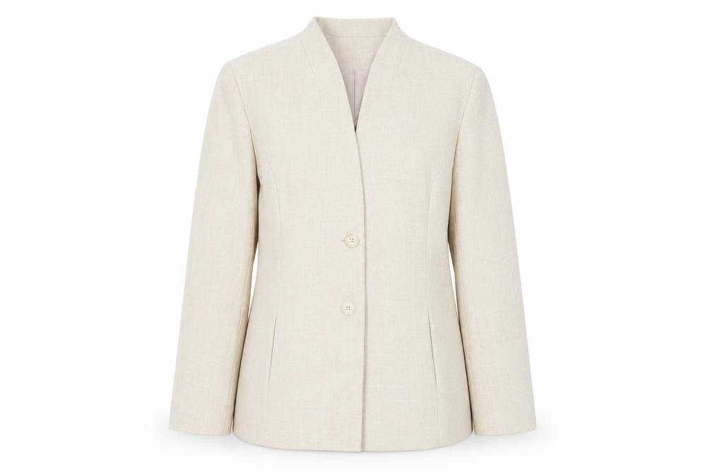 Classics Womens Beige Jacket Blazer Size 16 Button