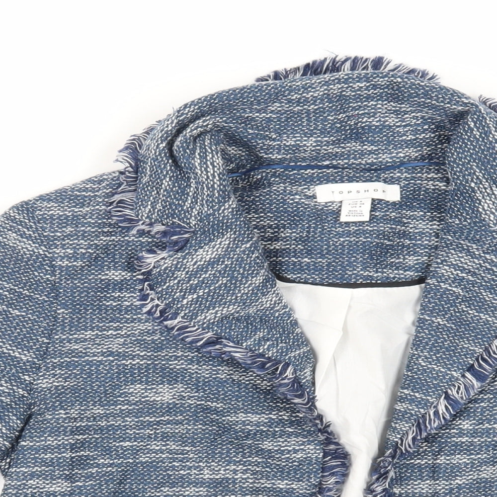 Topshop Womens Blue Jacket Blazer Size 8 - Open