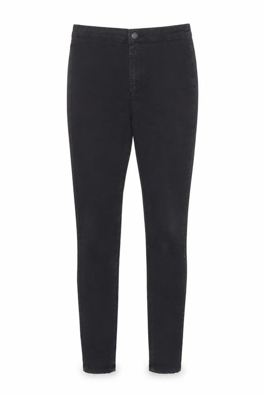 Miss Selfridge Womens Black Cotton Skinny Jeans Size 10 L31 in Regular Button