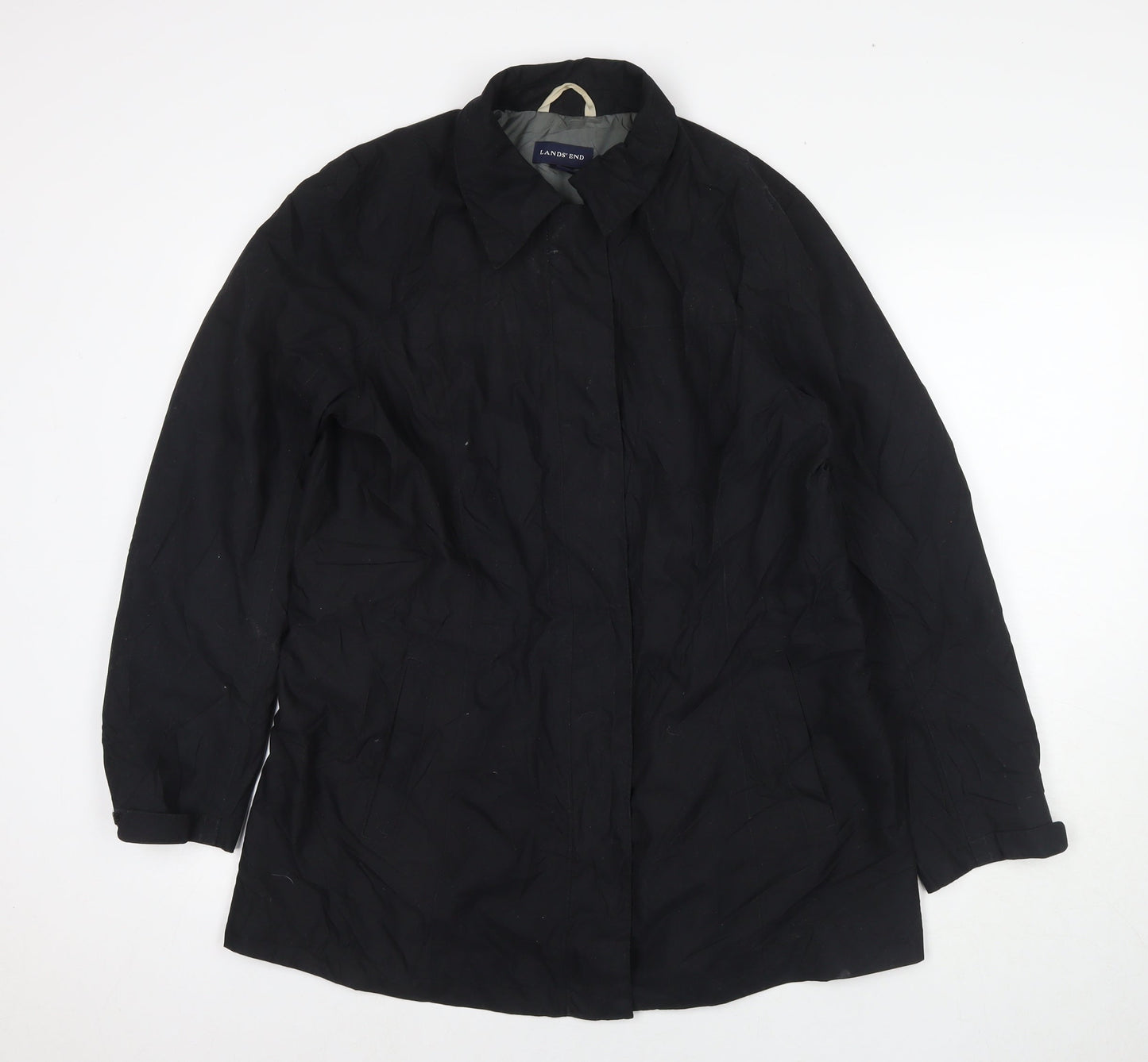 Lands' End Womens Black Jacket Size 10 Zip - Size 10-12