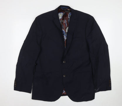 Next Mens Blue Wool Jacket Suit Jacket Size 42 Regular