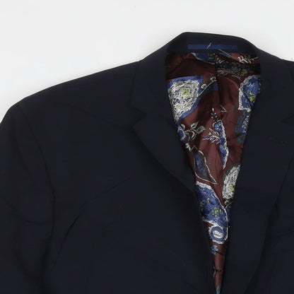 Next Mens Blue Wool Jacket Suit Jacket Size 42 Regular