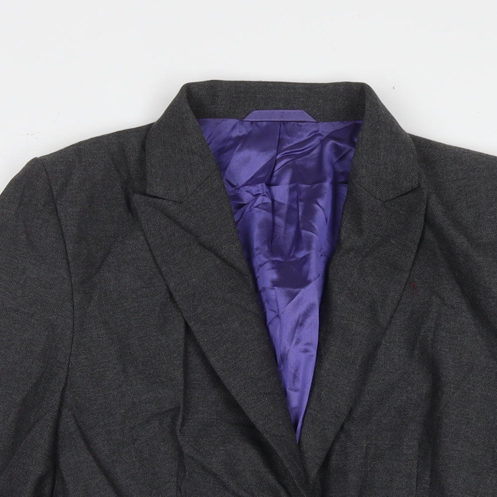 NEXT Womens Grey Jacket Blazer Size 12 Button
