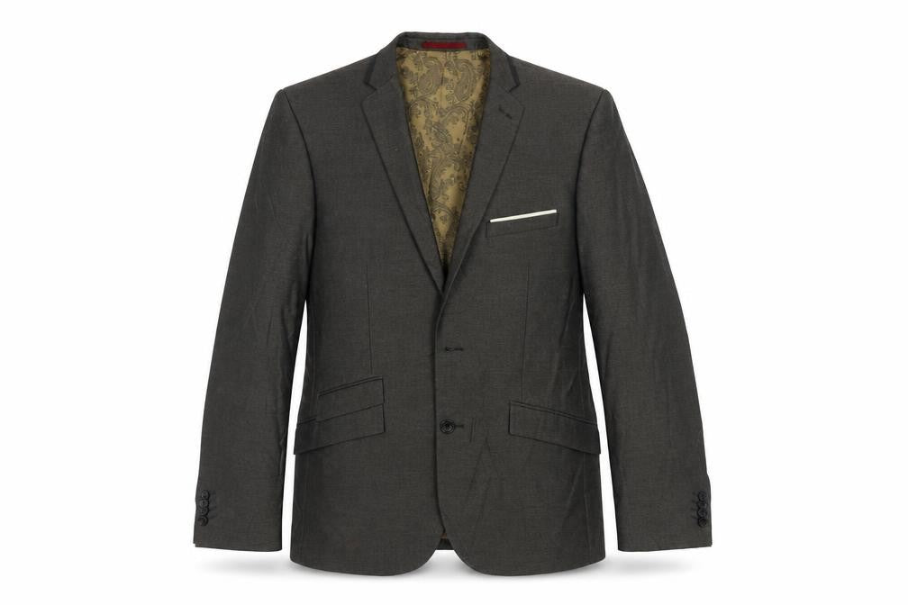 Burton Mens Grey Polyester Jacket Suit Jacket Size 40 Regular