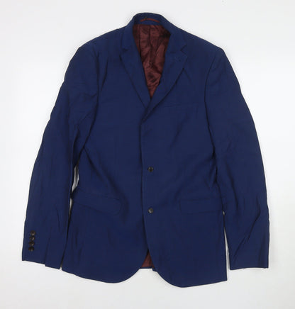 Next Mens Blue Wool Jacket Suit Jacket Size 36 Regular