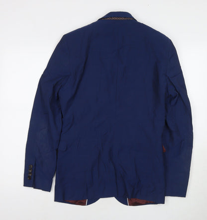 Next Mens Blue Wool Jacket Suit Jacket Size 36 Regular