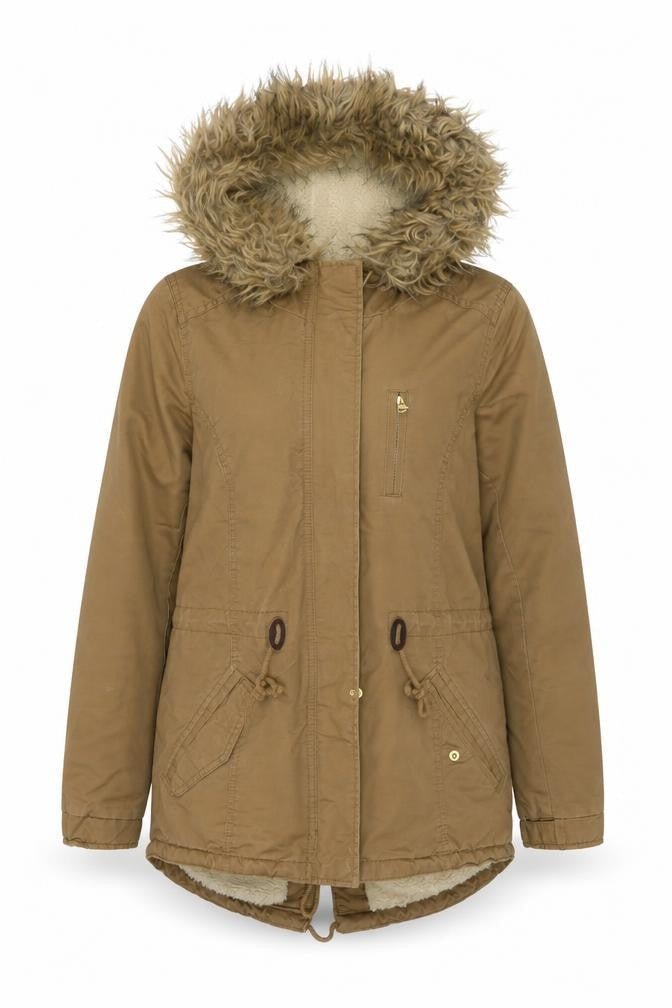 Divided by H&M Womens Brown Parka Jacket Size 8 Zip