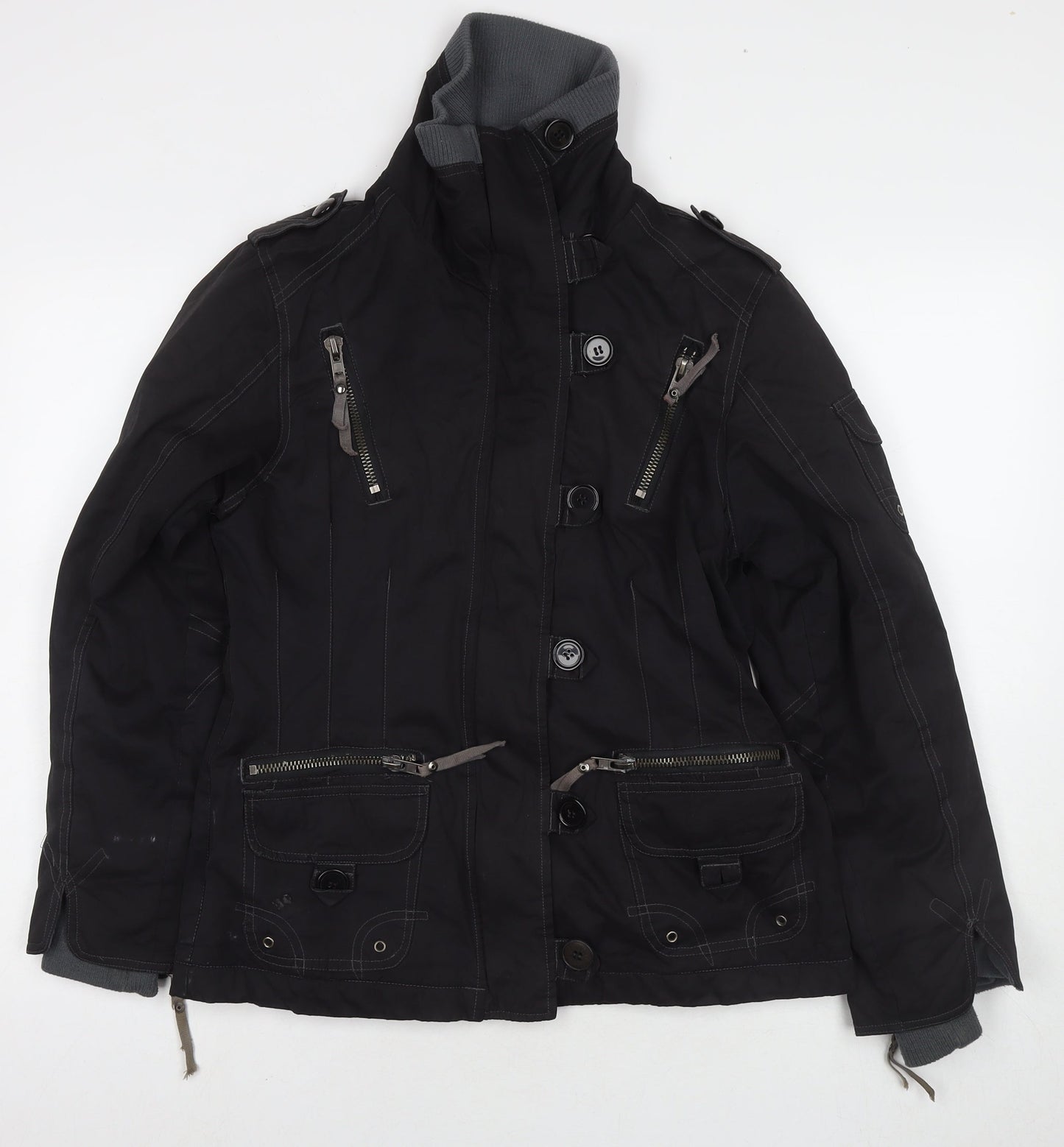 New Look Womens Black Jacket Size 12 Zip