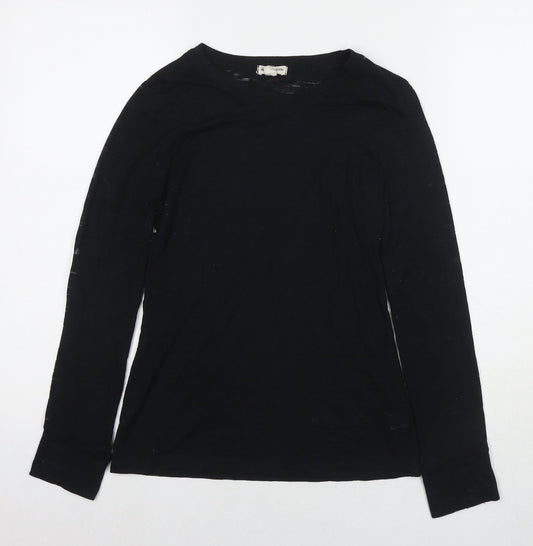 Zenana Outfitters Womens Black Cotton Basic T-Shirt Size M Round Neck