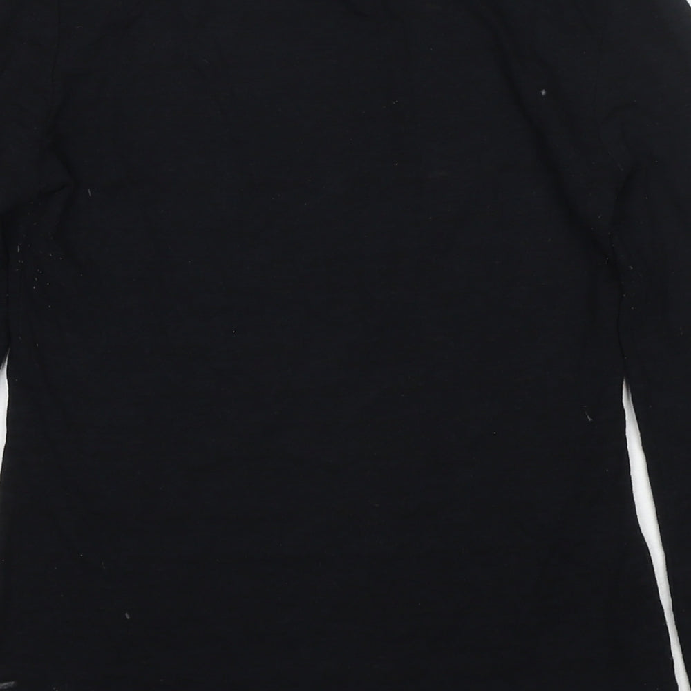 Zenana Outfitters Womens Black Cotton Basic T-Shirt Size M Round Neck