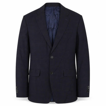 Zara Mens Blue Check Polyester Jacket Suit Jacket Size 40 Regular