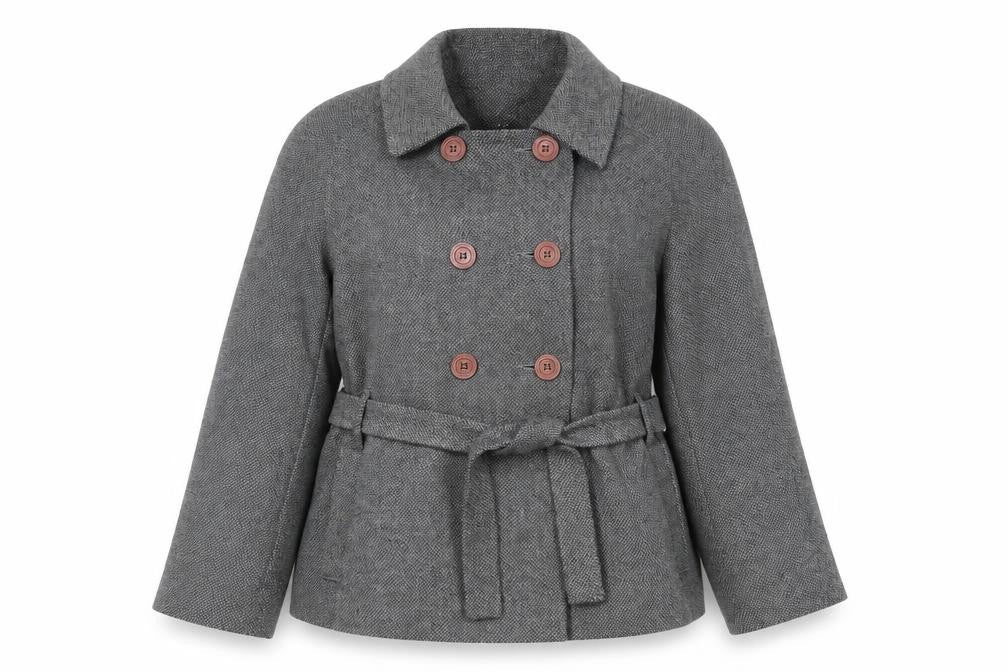 CMD Womens Grey Pea Coat Coat Size 18 Button