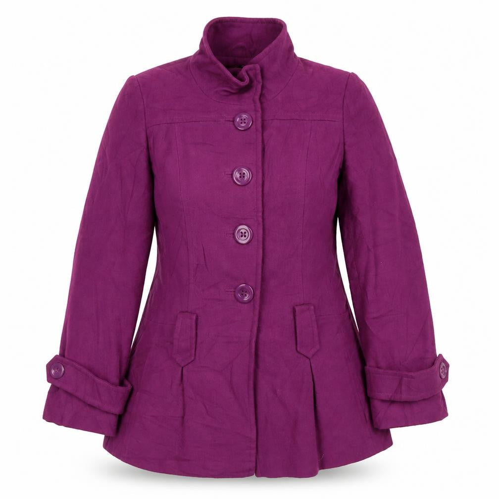 Dunnes Stores Womens Purple Overcoat Coat Size 12 Button