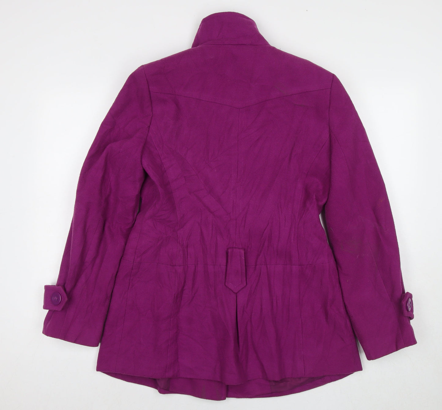 Dunnes Stores Womens Purple Overcoat Coat Size 12 Button