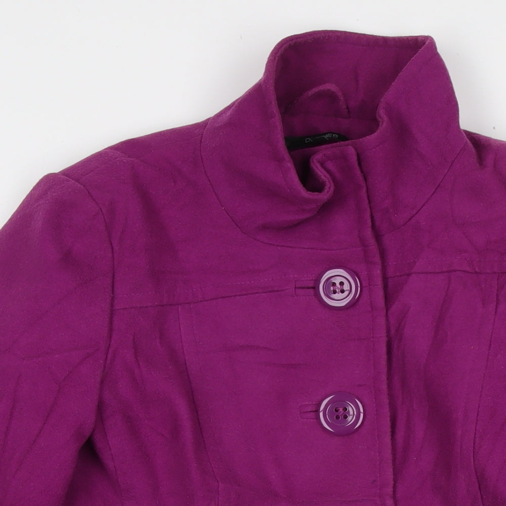 Dunnes Stores Womens Purple Overcoat Coat Size 12 Button