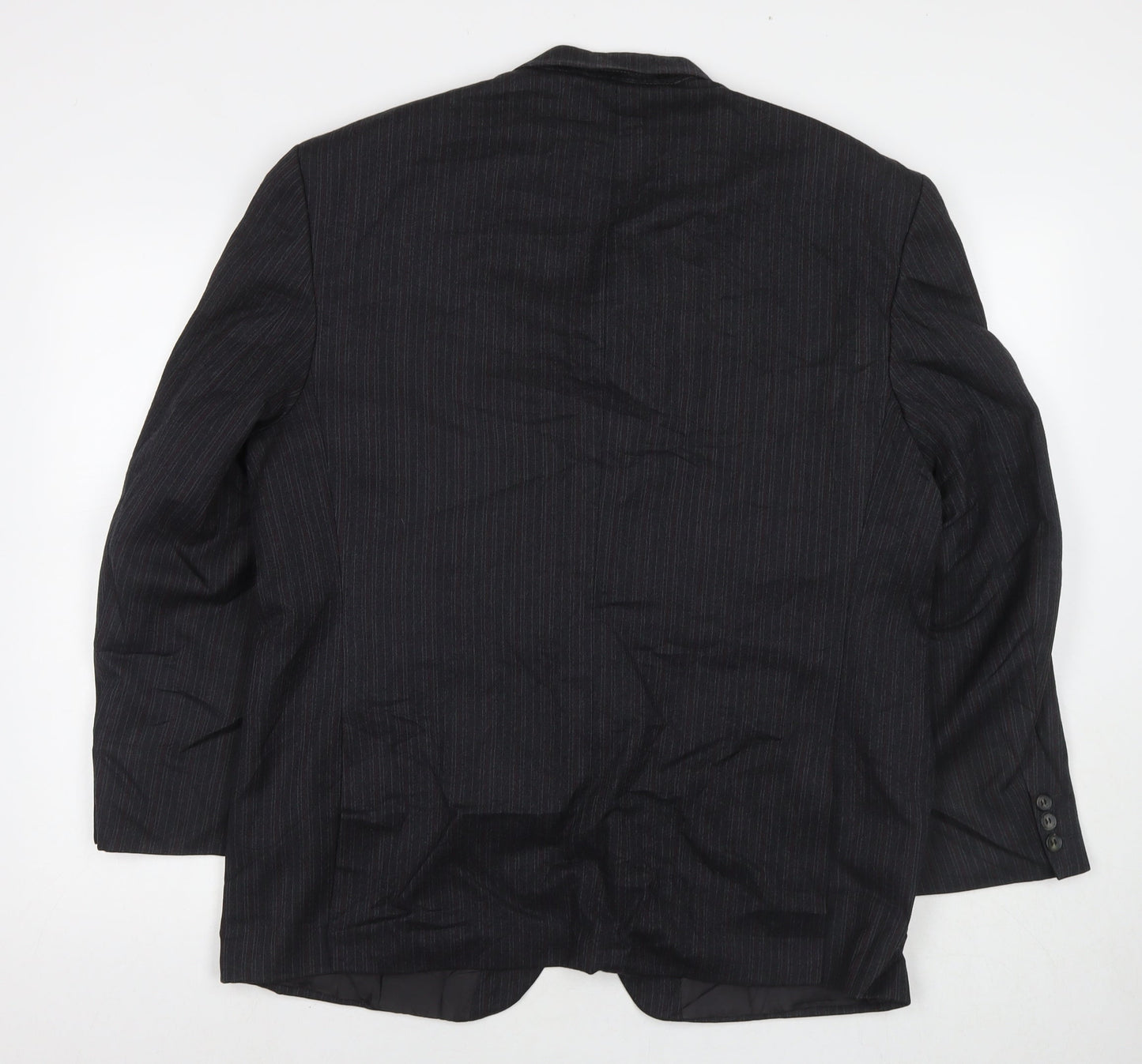 The Label Mens Grey Striped Wool Jacket Suit Jacket Size 44 Regular