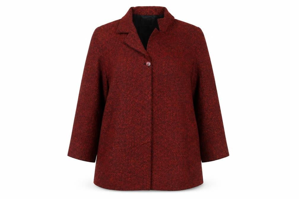 ELVI Womens Red Overcoat Jacket Size 18 Button