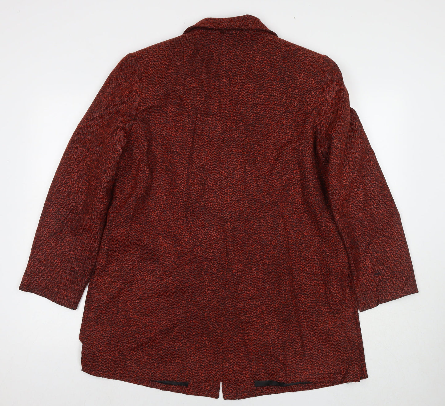 ELVI Womens Red Overcoat Jacket Size 18 Button