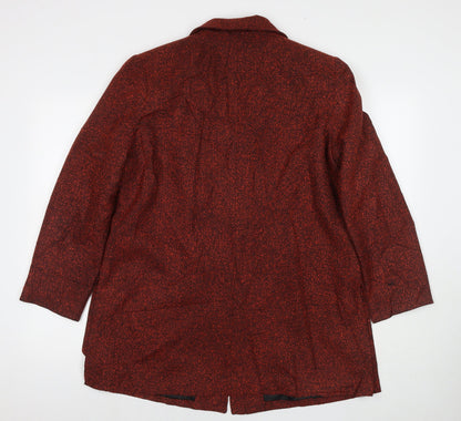 ELVI Womens Red Overcoat Jacket Size 18 Button