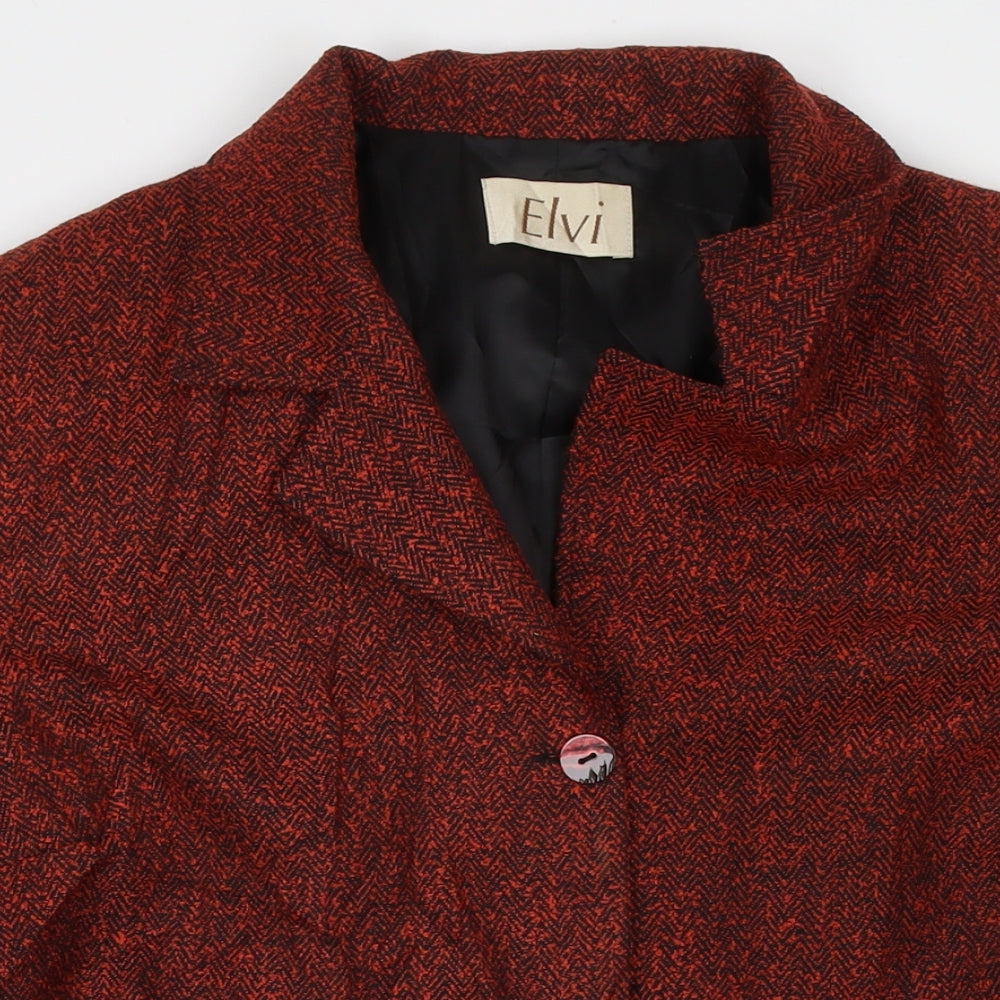 ELVI Womens Red Overcoat Jacket Size 18 Button