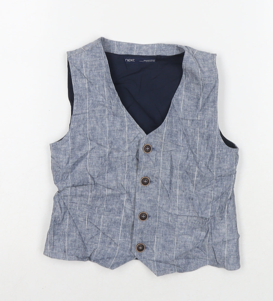 NEXT Boys Grey Jacket Waistcoat Size 4-5 Years Button