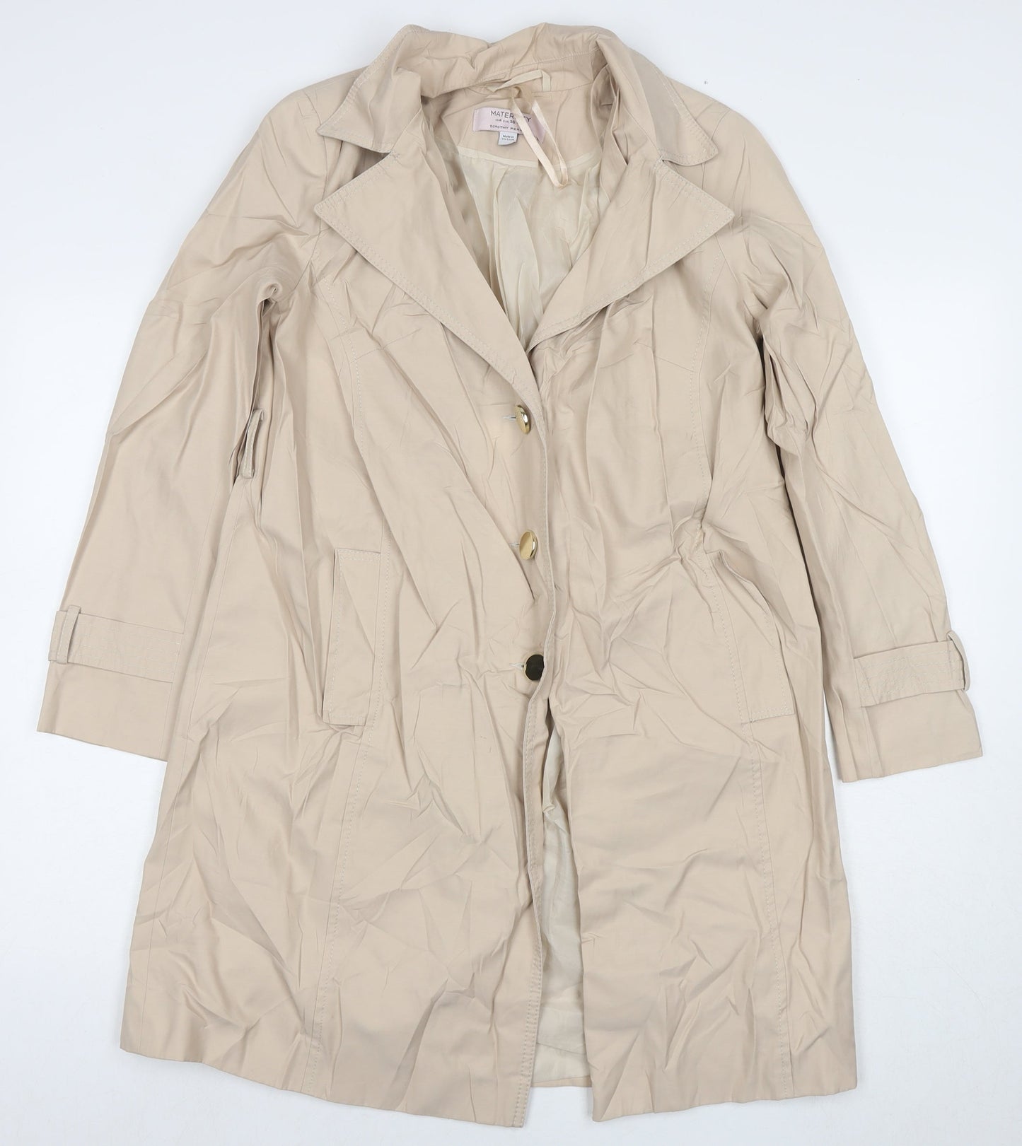 Dorothy Perkins Womens Beige Trench Coat Coat Size 8 Button
