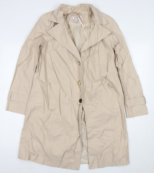 Dorothy Perkins Womens Beige Trench Coat Coat Size 8 Button
