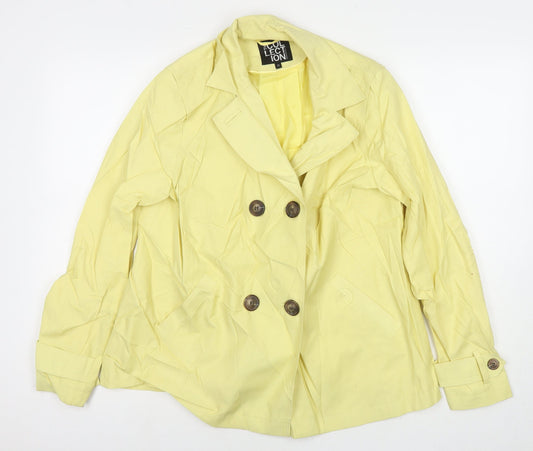 Debenhams Womens Yellow Trench Coat Coat Size 12 Button