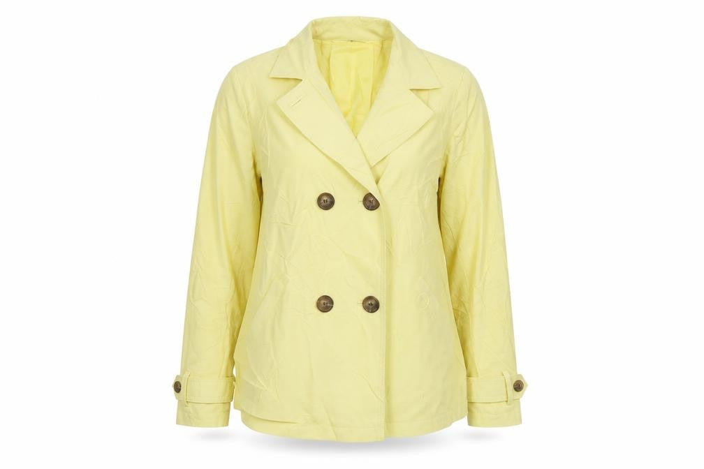 Debenhams Womens Yellow Trench Coat Coat Size 12 Button