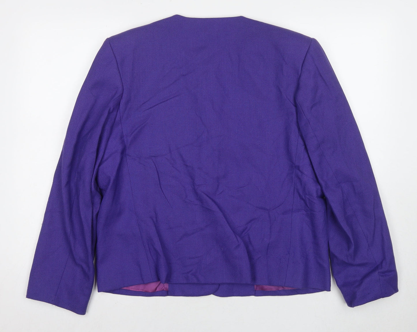 Brookside Womens Purple Jacket Blazer Size 16 Button