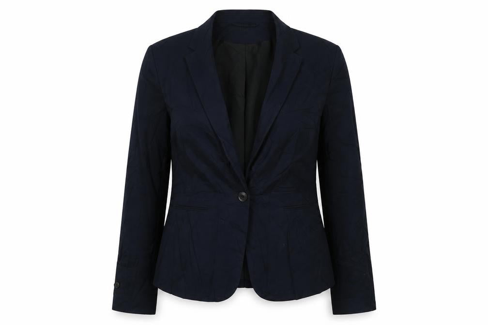 H&M Womens Blue Jacket Blazer Size 10 Button