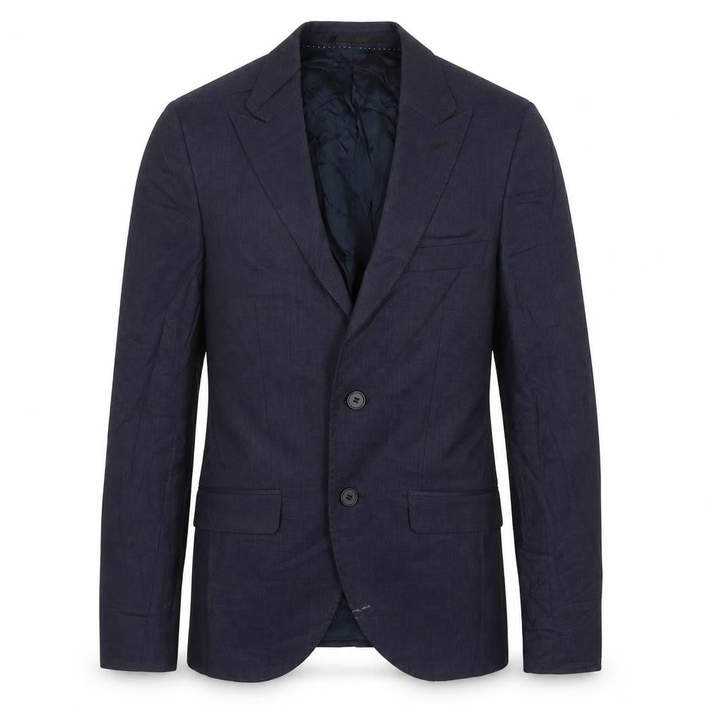 Topman Mens Blue Polyester Jacket Suit Jacket Size 34 Regular