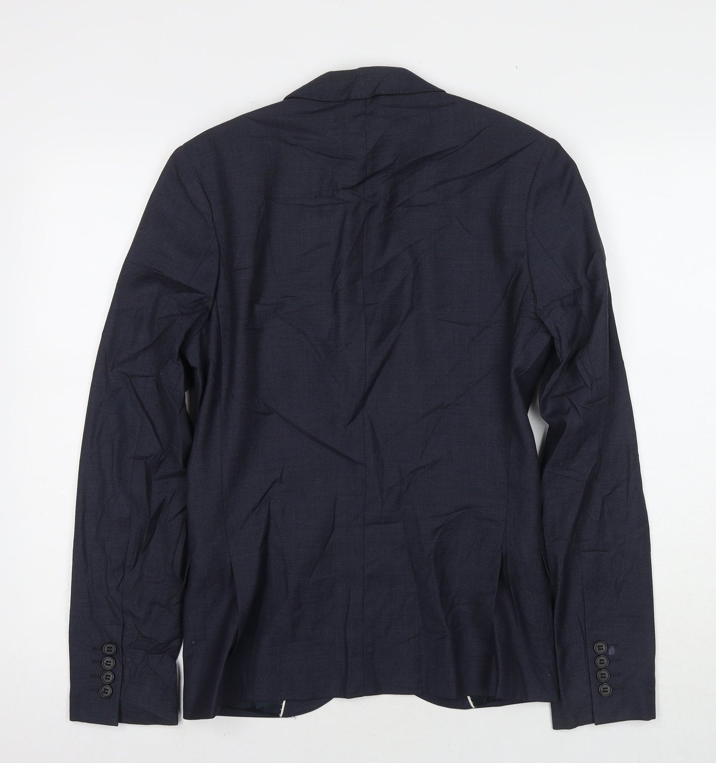 Topman Mens Blue Polyester Jacket Suit Jacket Size 34 Regular