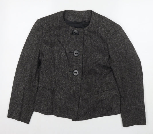 M&Co Womens Grey Jacket Blazer Size 12 Button