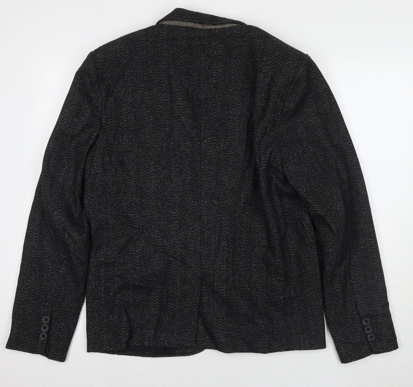 Bellfield Mens Black Jacket Blazer Size L Button