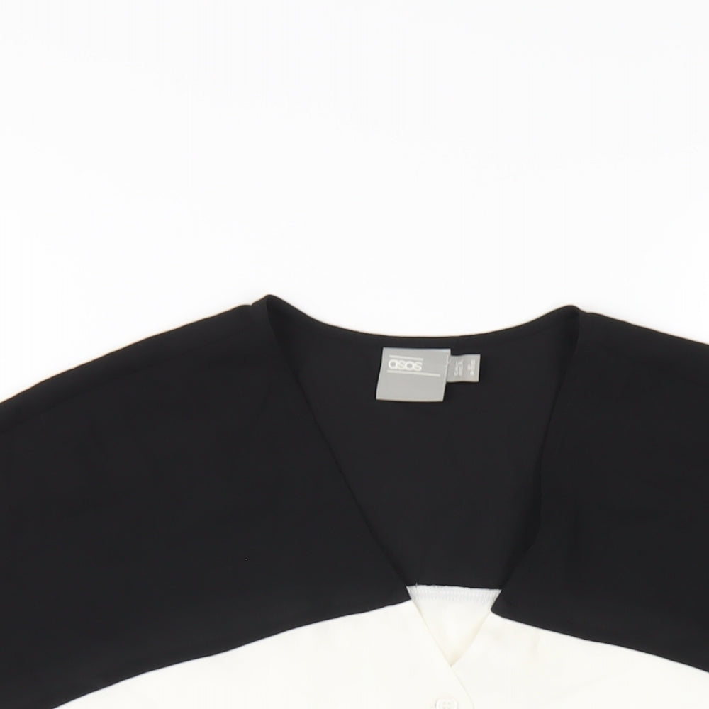 ASOS Womens White Polyester Basic T-Shirt Size 8 V-Neck