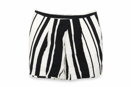 ASOS Womens Black Striped Cotton Mini Skirt Size 12 Zip