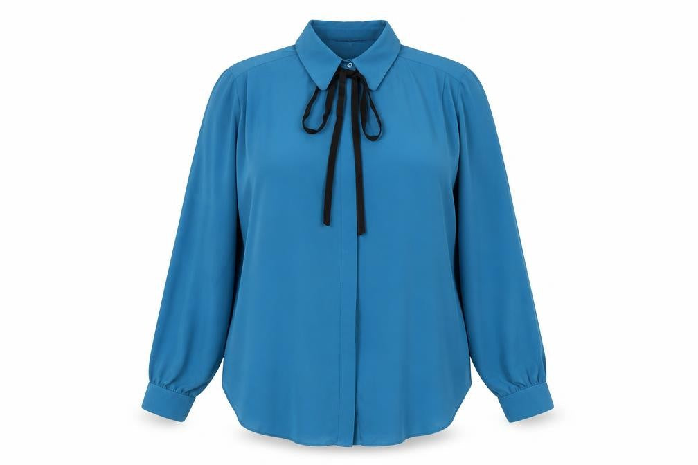 Marks & Spencer Womens Blue Polyester Basic Button-Up Size 16 Collared