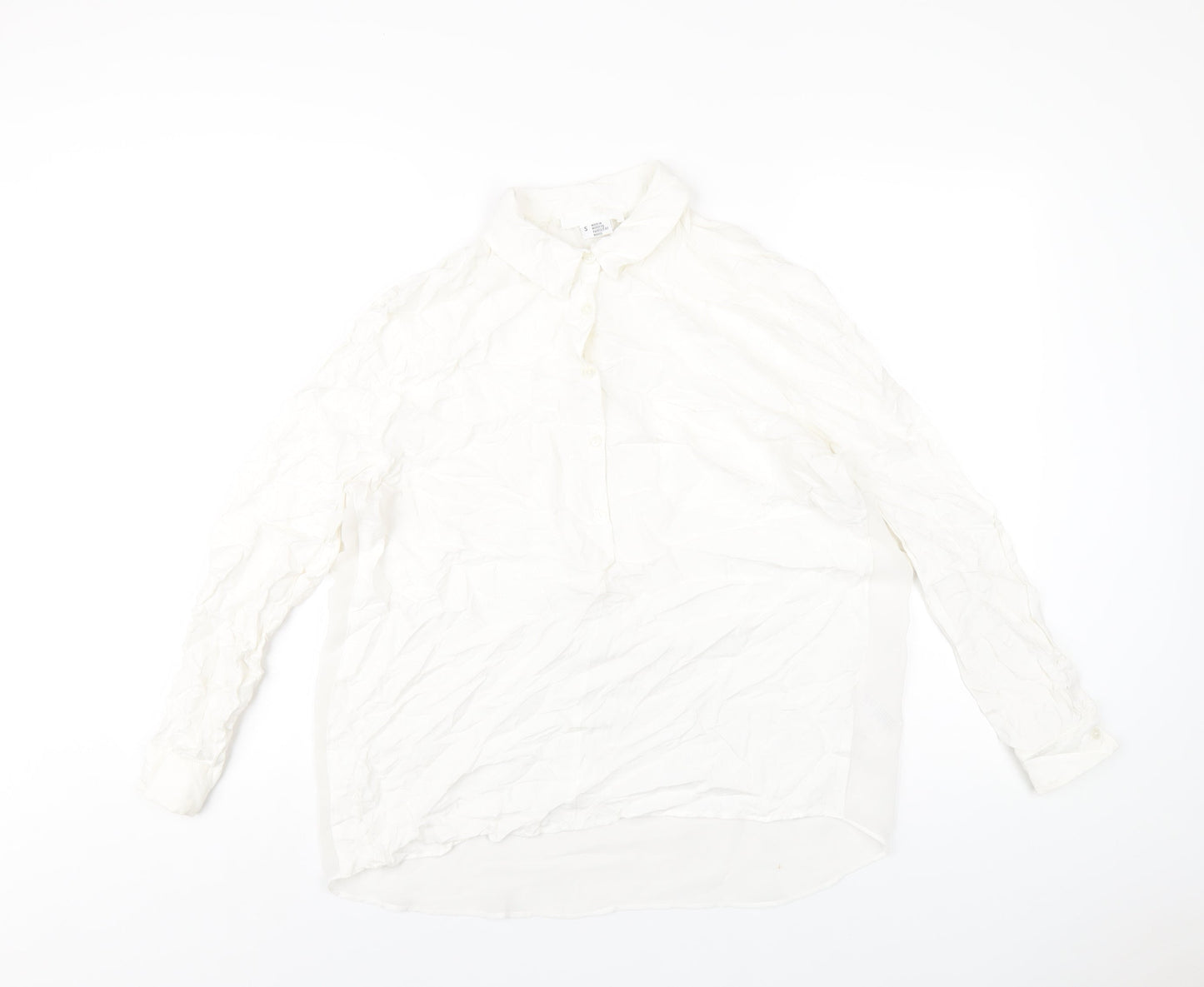 Cooperative Womens White Polyester Basic Blouse Size S Collared